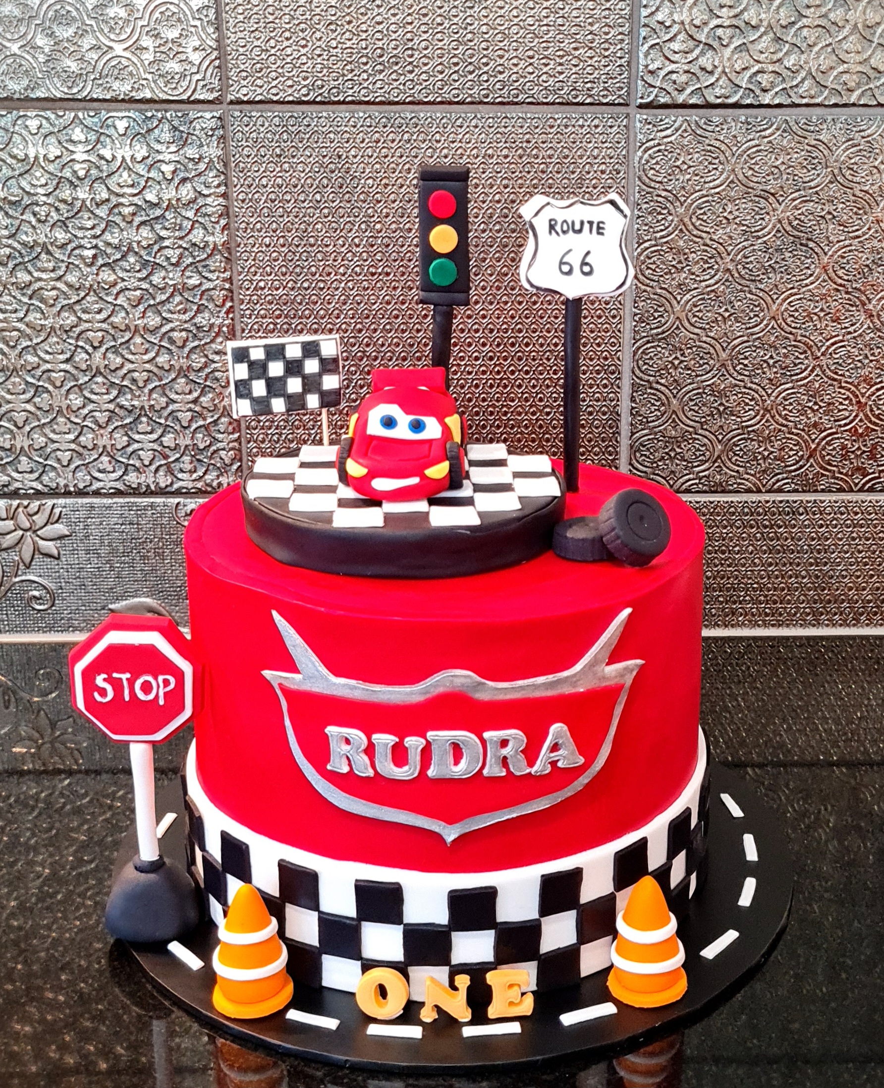 Disney Cars Themed Cake for Rudra's Birthday celebration