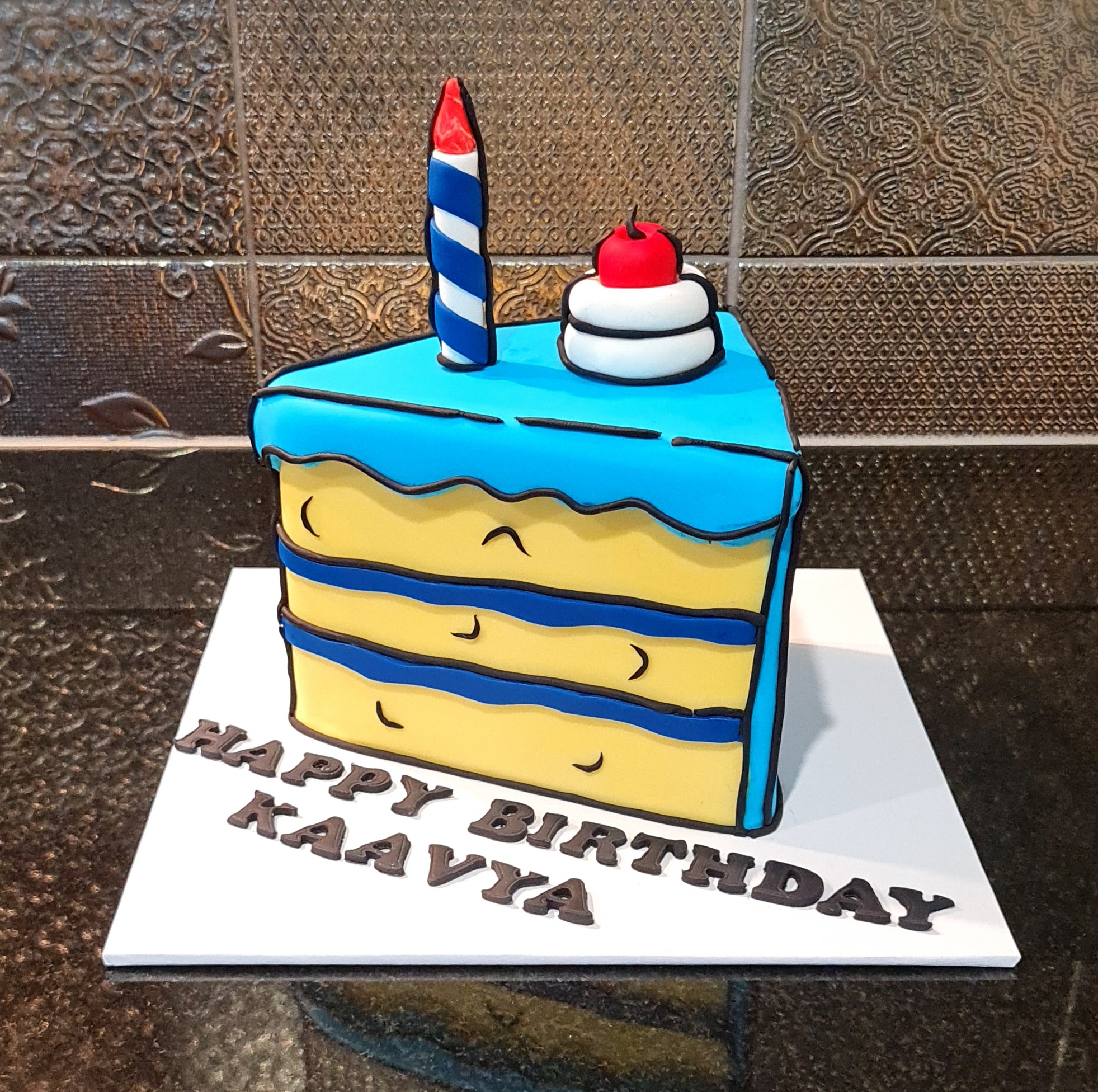 Comic Style Slice Cake for Kaavya's Birthday celebration