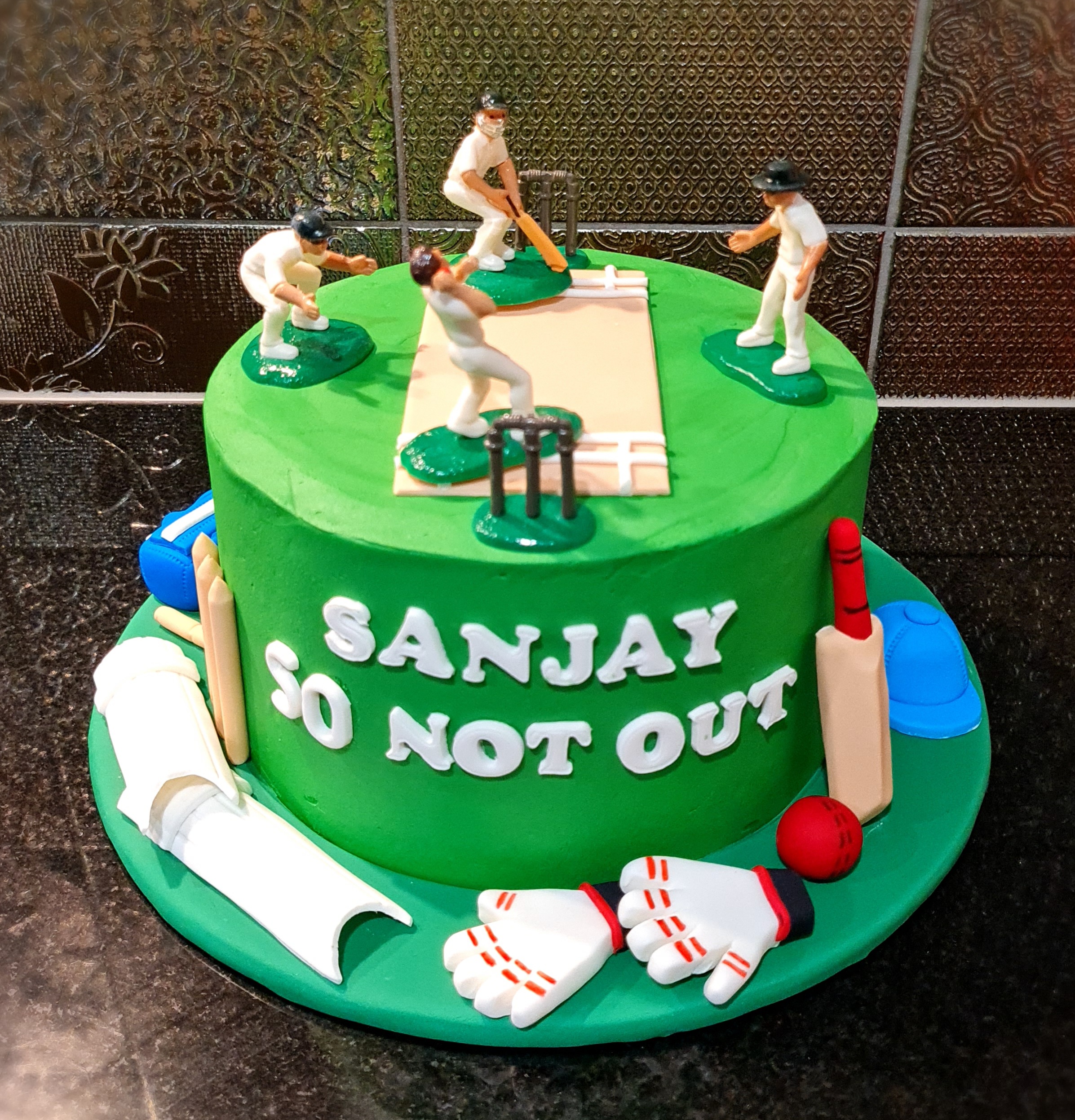 Cricket Pitch Themed Cake for sports-loving Birthday celebration