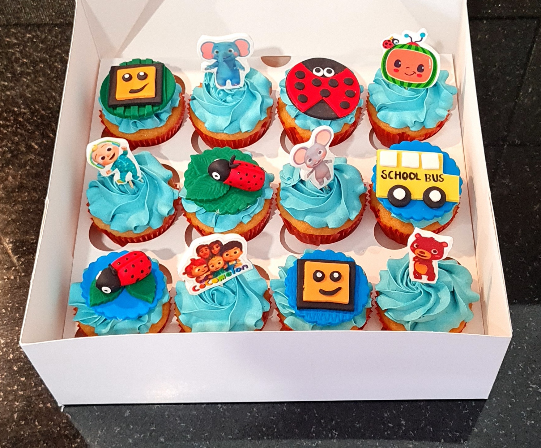 Cocomelon Themed Cupcakes for Birthday celebration