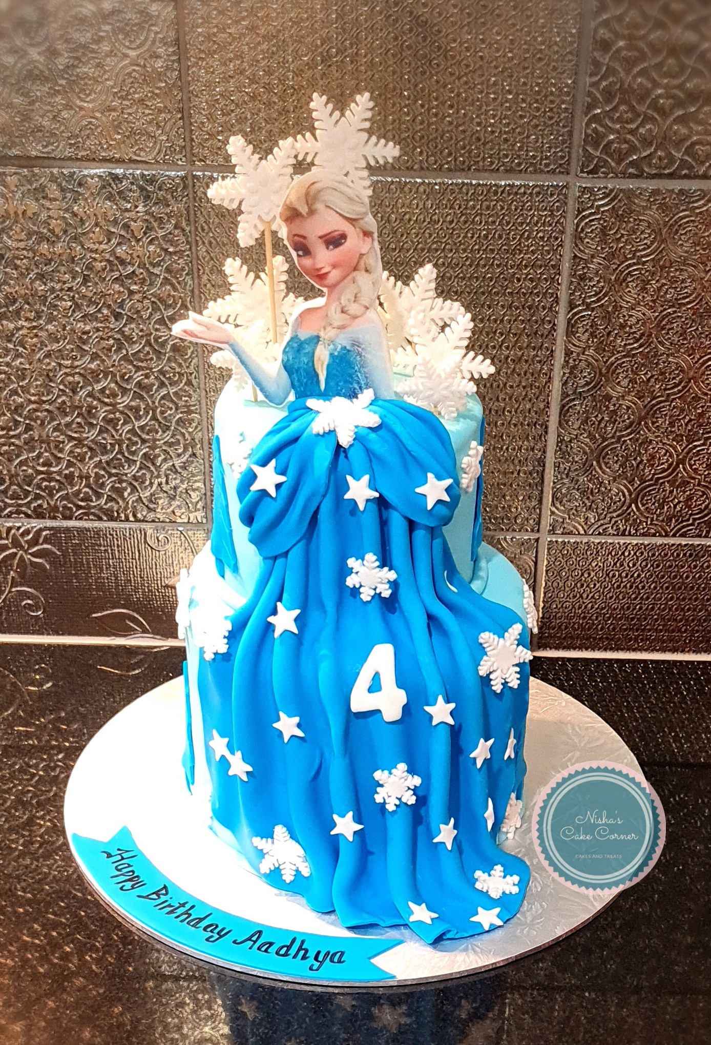 Frozen Elsa Themed Cake for Birthday celebration