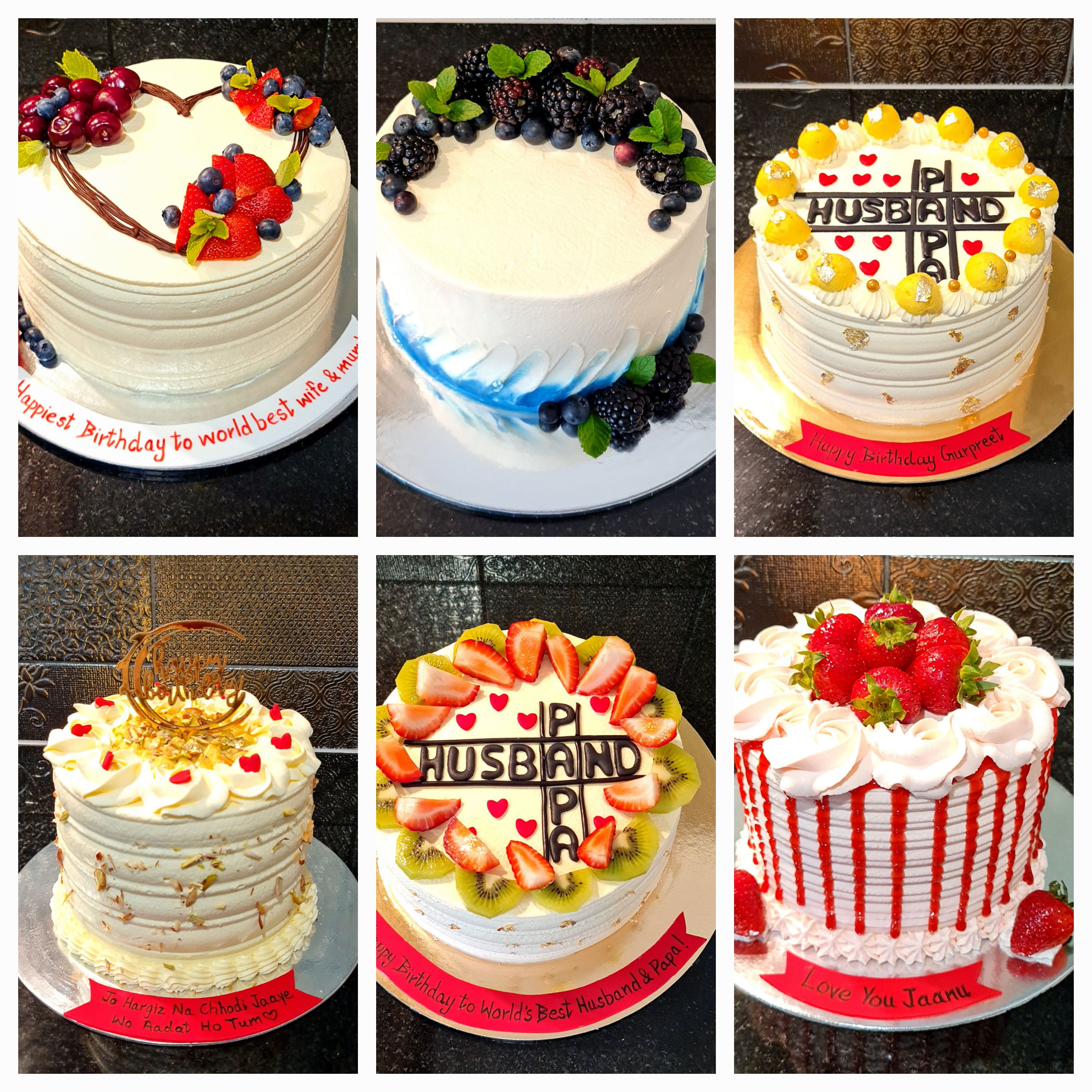 Beautiful cakes including berry-topped, anniversary, and personalized celebration cakes from Wellington's Nisha's Cake Corner