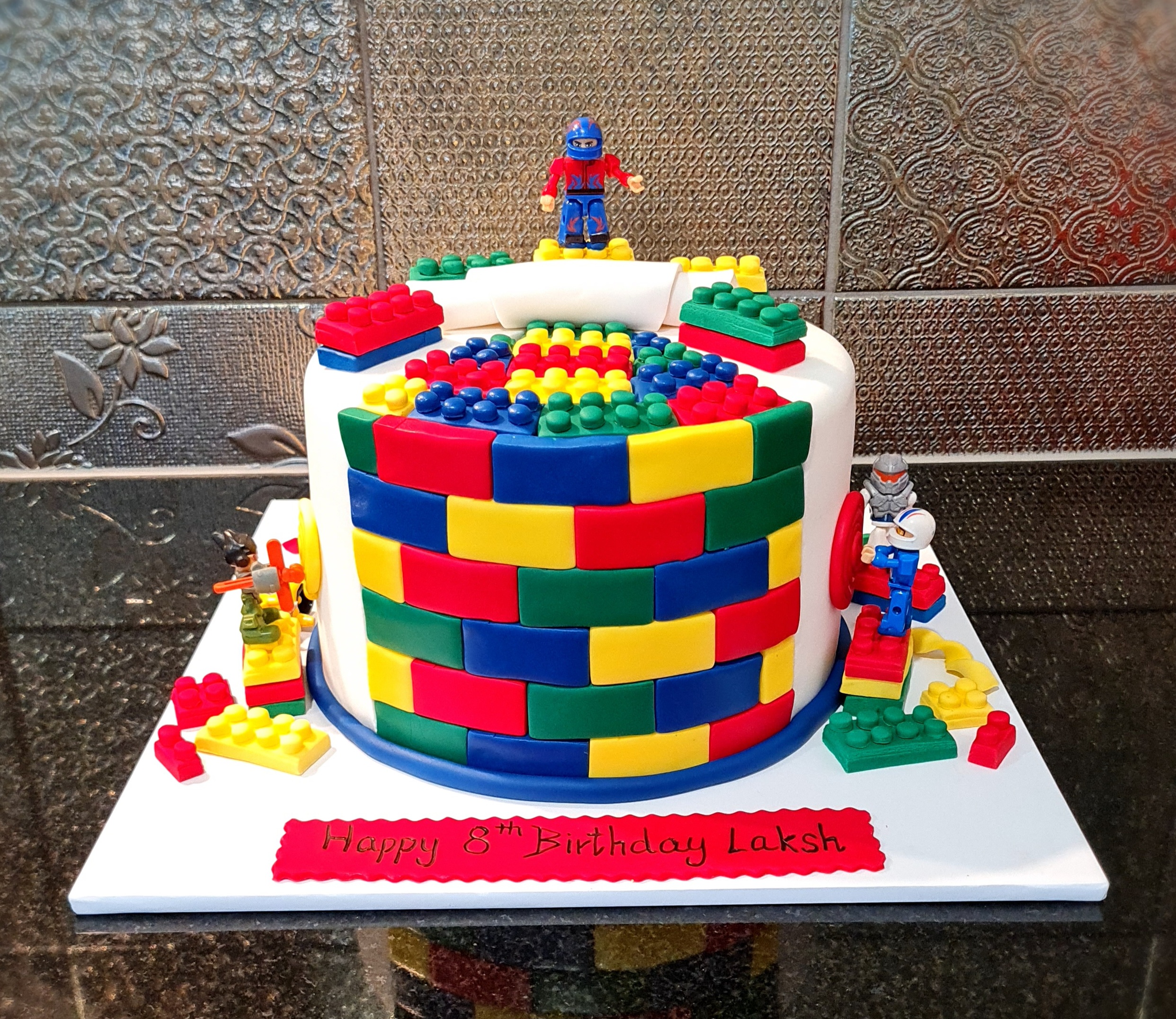 Lego Themed Birthday Cake for Laksh's creative celebration