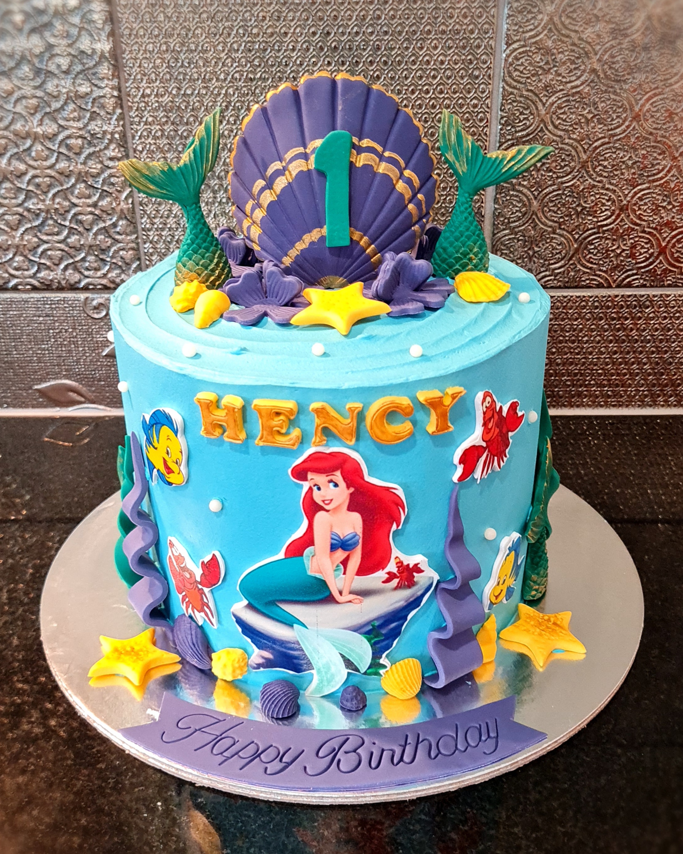 Little Mermaid Themed Cake for Hency's Birthday underwater adventure