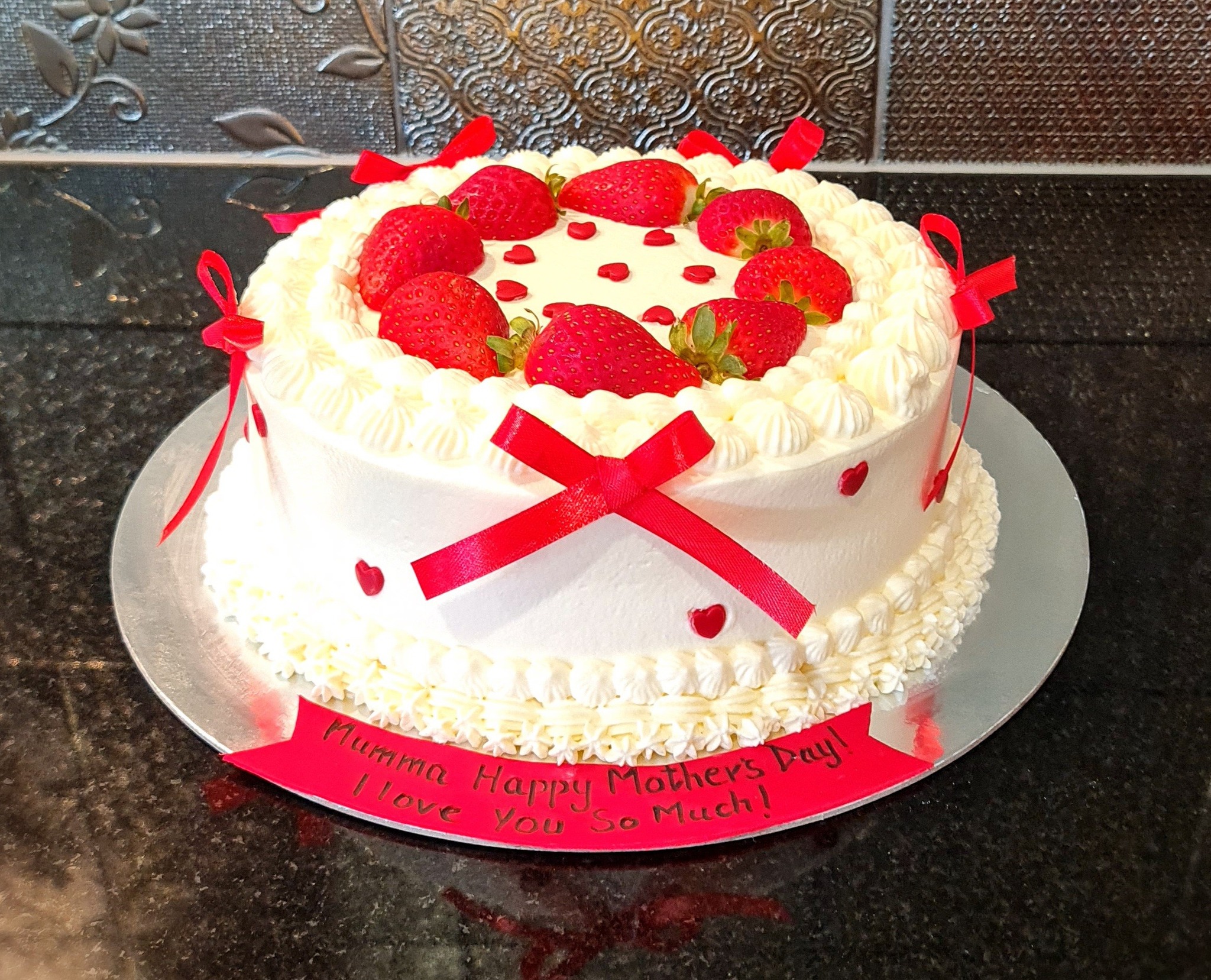 Strawberry Heart Cake